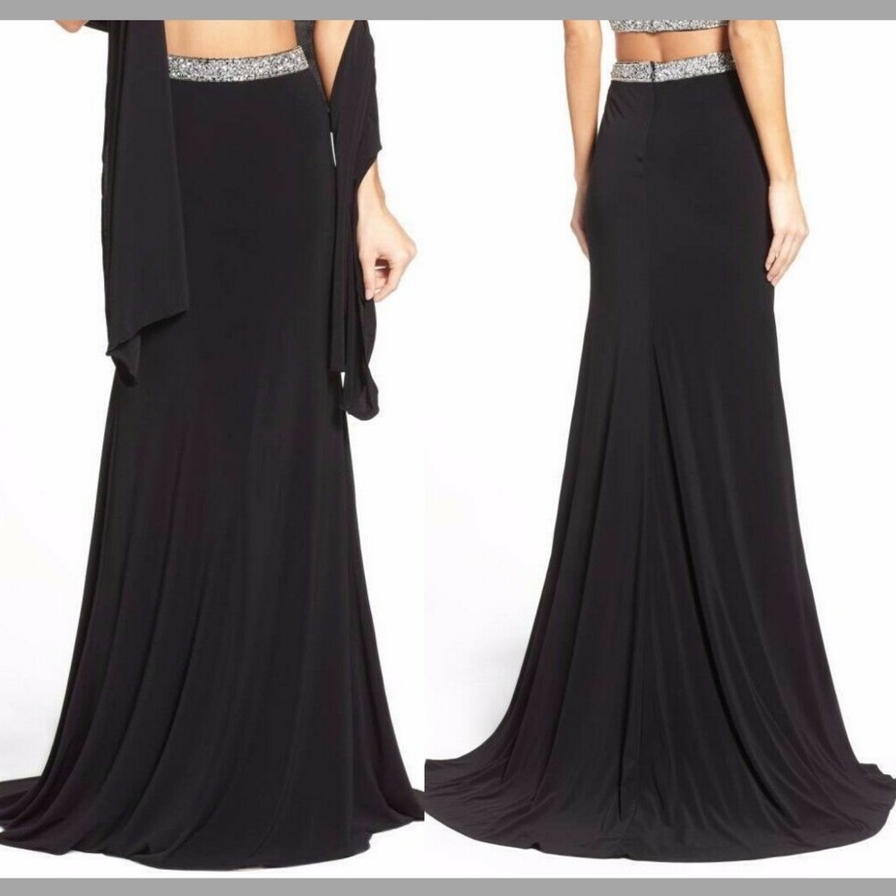 NWT JVN JOVANI Embellished Beaded Mermaid Skirt (ONLY)‎ Black [SZ 6 ]